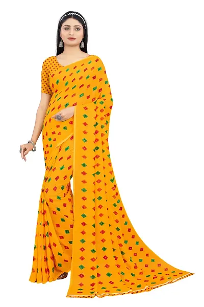 Glamorous Georgette Saree with Blouse piece 