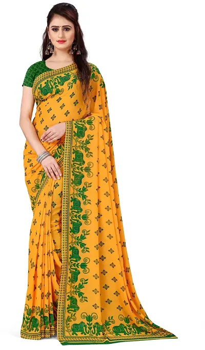 Elegant Georgette Saree with Blouse piece