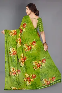 Stylish Georgette Green Printed Saree With Blouse Piece-thumb2