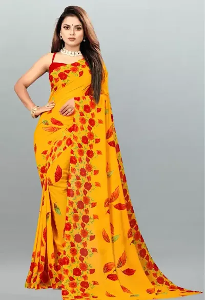 Trending Georgette Saree with Blouse piece 