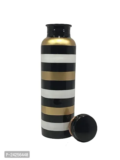 Sturdy Black And White Copper Water Bottle Yoga And Multiple Health Benefit 950ML