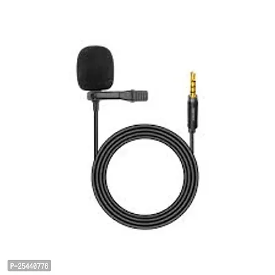 Microphone 3.5mm Collar Mic / Clip Mic / Lapel Mic for Video, ASMR, Youtube, Recording Microphone(black) pack of 1-thumb0