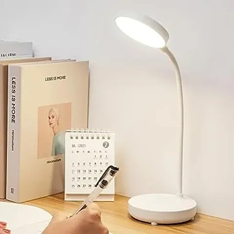 Battery Operated Rechargable Desk Lamp- 3 Level Brightness Touch Control |Study Lamp for Students Study Table |Table Lamp for Work from Home,Office |Gooseneck Reading Lamp with Mobile Stand