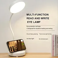 Battery Operated Rechargable Desk Lamp- 3 Level Brightness Touch Control |Study Lamp for Students Study Table |Table Lamp for Work from Home,Office |Gooseneck Reading Lamp with Mobile Stand-thumb1