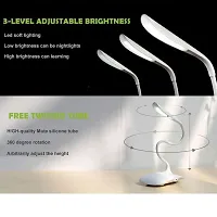 Battery Operated Rechargable Desk Lamp- 3 Level Brightness Touch Control |Study Lamp for Students Study Table |Table Lamp for Work from Home,Office |Gooseneck Reading Lamp with Mobile Stand-thumb3
