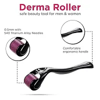 Derma roller 1.00 mm With 540 Titanium Alloy Needles | Promotes Beard Growth, Hair Regrowth  Reduces Acne Scars pack of 1-thumb1