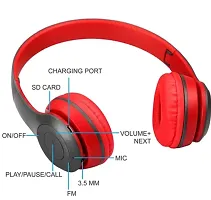 P47 Over The Head Wireless Bluetooth Headphone with Soft Ear COUSIONS for Gaming  Music.-thumb1
