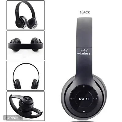 P47 Over The Head Wireless Bluetooth Headphone with Soft Ear COUSIONS for Gaming  Music.-thumb3