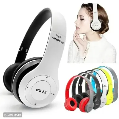 P47 Over The Head Wireless Bluetooth Headphone with Soft Ear COUSIONS for Gaming  Music.-thumb4