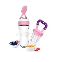 Tiny Tycoonz Combo of 1 piece of Silicone BPA Free Baby Feeding Bottle (90 ml) and 1 piece of BPA Free Food Feeder/Fruit Pacifier-thumb3