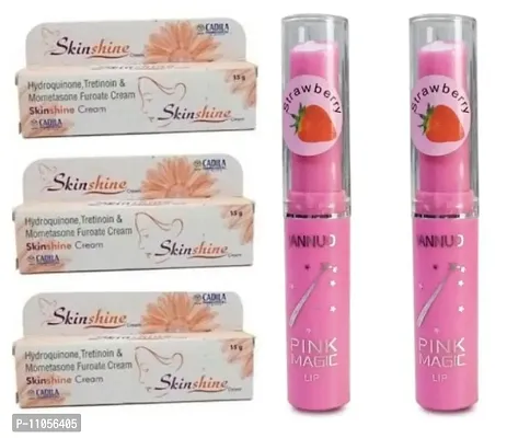 Perfect Beauty and Whitening Cream With Pink Magic Lip Balm, Pack of 5