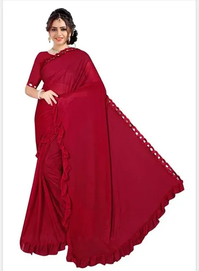 Trending Linen Blend Saree with Blouse piece 