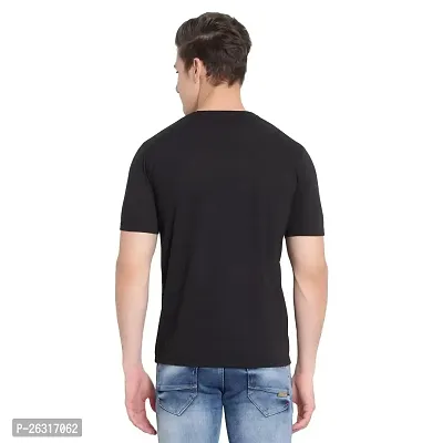 GfandBF Solid Round Neck T-Shirt (40, Black)-thumb2