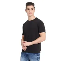 GfandBF Solid Round Neck T-Shirt (40, Black)-thumb3