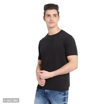 GfandBF Solid Round Neck T-Shirt (40, Black)-thumb4