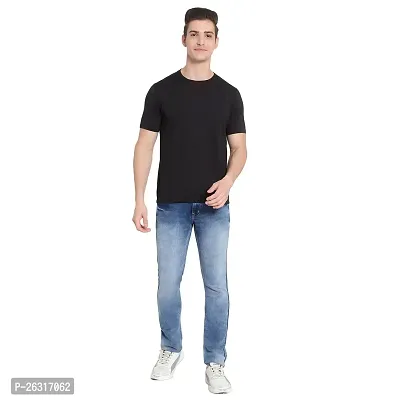 GfandBF Solid Round Neck T-Shirt (40, Black)-thumb3