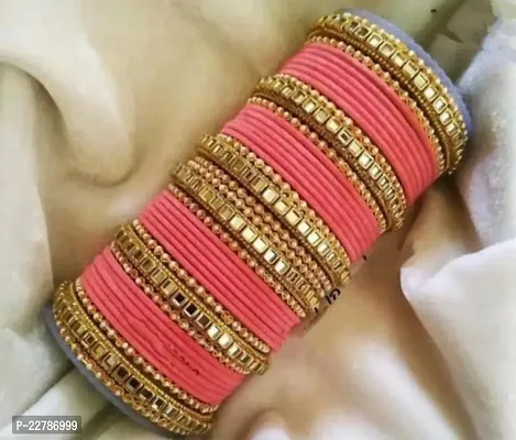 Elegant Multicoloured Brass Crystal Bangles For Women