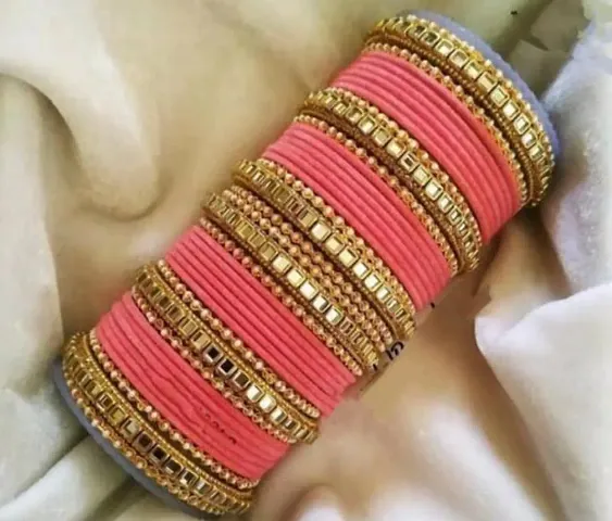 Elegant Brass Crystal Bangles For Women