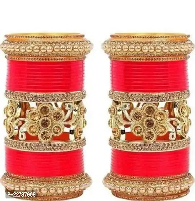 Elegant Multicoloured Brass Crystal Bangles For Women-thumb0