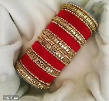 Elegant Multicoloured Brass Crystal Bangles For Women-thumb0