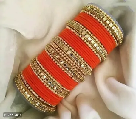 Elegant Multicoloured Brass Crystal Bangles For Women