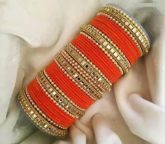 Elegant Brass Crystal Bangles For Women