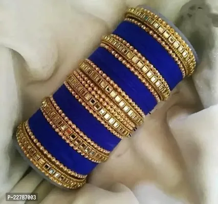 Elegant Multicoloured Brass Crystal Bangles For Women-thumb0