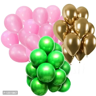 DUL DUL Pink/Golden/ Color Metallic latex balloons for birthday/Party decoration Pcs -Combo metallic balloons pack of Color Balloons Baby ShowerTheme party,Combo of