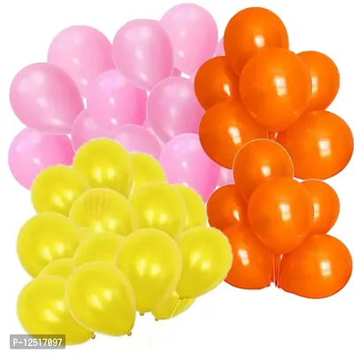 DUL DUL Pink/Orange/ Color Metallic latex balloons for birthday/Party decoration Pcs -Combo metallic balloons pack of Color Balloons Baby ShowerTheme party,Combo of