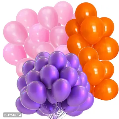 DUL DUL Pink/Orange/ Color Metallic latex balloons for birthday/Party decoration Pcs -Combo metallic balloons pack of Color Balloons Baby ShowerTheme party,Combo of