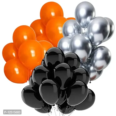 DUL DUL Black,Silver,Color Metallic Balloon pack of ~ Metallic balloon Color Balloons for Party~Theme Party~Baby Shower~Anniversary~Wedding Decoration~Combo Balloons Pack