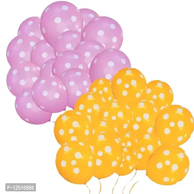 DUL DUL Orange pcs/ pcs Polka balloons for birthday decoration Pcs -Polka Dot balloons for Birthday/Decoration/Party,Engagement,Baby Shower Decoration/