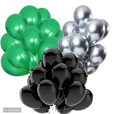 DUL DUL Black,Silver,Color Metallic Balloon pack of ~ Metallic balloon Color Balloons for Party~Theme Party~Baby Shower~Anniversary~Wedding Decoration~Combo Balloons Pack