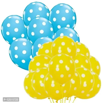 DUL DUL Light Blue,20 pcs/Yellow,20 pcs Polka dot balloons for birthday decoration 40 Pcs -Polka balloons pack of color for Birthday/Decoration/Party,Engagement,/Theme Party (40, LIGHT BLUE POLKA + YELLOW POLKA)