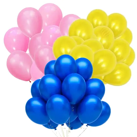 DUL DUL Pink/Yellow/ Color Metallic latex balloons for birthday/Party decoration Pcs -Combo metallic balloons pack of Color Balloons Baby ShowerTheme party,Combo of