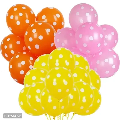 DUL DUL Yellow,Light Pink,Polka Dot Balloons Pack of Party Balloons - 12 Inch Balloons for Birthday Decoration/Party,Baby Shower Decoration,Jungle/Theme Party Balloon