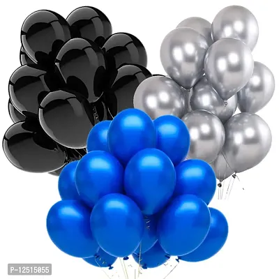 DUL DUL Black,Silver,Color Metallic Balloon pack of ~ Metallic balloon Color Balloons for Party~Theme Party~Baby Shower~Anniversary~Wedding Decoration~Combo Balloons Pack