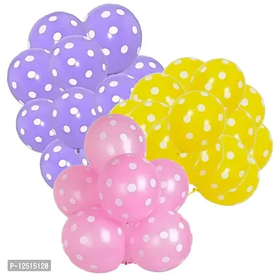 DUL DUL Yellow,Light Pink,Polka Dot Balloons Pack of Party Balloons - 12 Inch Balloons for Birthday Decoration/Party,Baby Shower Decoration,Jungle/Theme Party Balloon