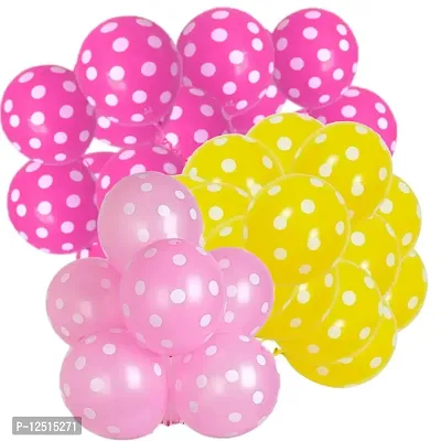 DUL DUL Yellow,Light Pink,Polka Dot Balloons Pack of Party Balloons - 12 Inch Balloons for Birthday Decoration/Party,Baby Shower Decoration,Jungle/Theme Party Balloon