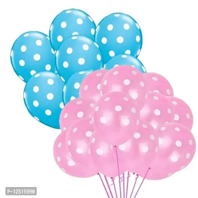 DUL DUL Light Blue/ Polka balloons for birthday decoration Pcs -Polka balloons pack of color for Birthday/Decoration/Party,Engagement,/Theme Party