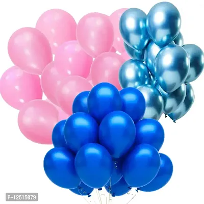 DUL DUL Pink/Blue/ Color Metallic latex balloons for birthday/Party decoration Pcs -Combo metallic balloons pack of Color Balloons Baby ShowerTheme party,Combo of