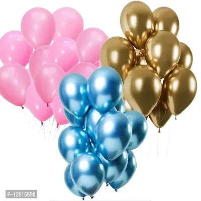 DUL DUL Pink/Golden/ Color Metallic latex balloons for birthday/Party decoration Pcs -Combo metallic balloons pack of Color Balloons Baby ShowerTheme party,Combo of