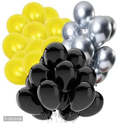 DUL DUL Black,Silver,Color Metallic Balloon pack of ~ Metallic balloon Color Balloons for Party~Theme Party~Baby Shower~Anniversary~Wedding Decoration~Combo Balloons Pack