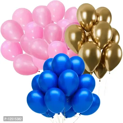 DUL DUL Pink/Golden/ Color Metallic latex balloons for birthday/Party decoration Pcs -Combo metallic balloons pack of Color Balloons Baby ShowerTheme party,Combo of