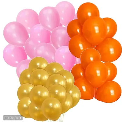 DUL DUL Pink/Orange/ Color Metallic latex balloons for birthday/Party decoration Pcs -Combo metallic balloons pack of Color Balloons Baby ShowerTheme party,Combo of