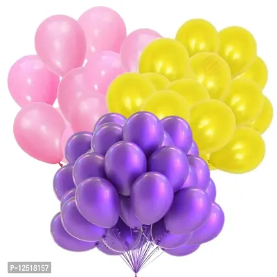 DUL DUL Pink/Yellow/ Color Metallic latex balloons for birthday/Party decoration Pcs -Combo metallic balloons pack of Color Balloons Baby ShowerTheme party,Combo of