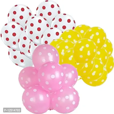 DUL DUL Yellow,Light Pink,Polka Dot Balloons Pack of Party Balloons - 12 Inch Balloons for Birthday Decoration/Party,Baby Shower Decoration,Jungle/Theme Party Balloon