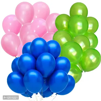 DUL DUL Pink/Light Green/ Color Metallic latex balloons for birthday/Party decoration Pcs -Combo metallic balloons pack of Color Balloons Baby ShowerTheme party,Combo of