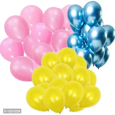 DUL DUL Pink/Blue/ Color Metallic latex balloons for birthday/Party decoration Pcs -Combo metallic balloons pack of Color Balloons Baby ShowerTheme party,Combo of