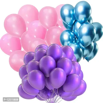 DUL DUL Pink/Blue/ Color Metallic latex balloons for birthday/Party decoration Pcs -Combo metallic balloons pack of Color Balloons Baby ShowerTheme party,Combo of